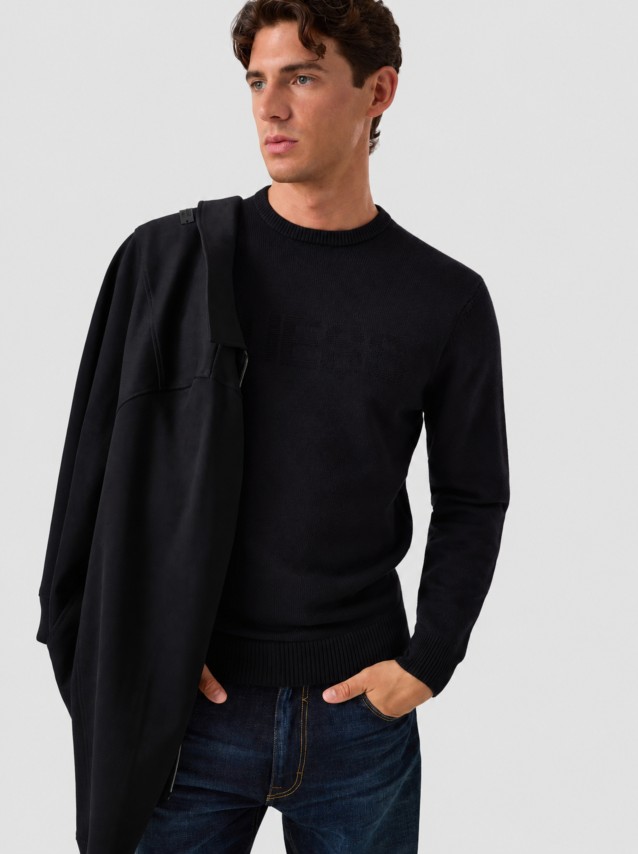 Camisola Guess Homem Noburo Cn Logo Reverse Ls Swtr