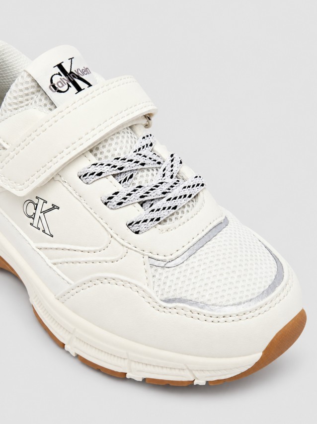 Sapatilha Calvin Klein Unisexo Low Cut Lace-Up/velcro Sneaker Off