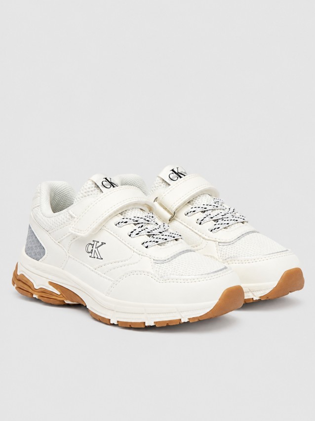 Sapatilha Calvin Klein Unisexo Low Cut Lace-Up/velcro Sneaker Off