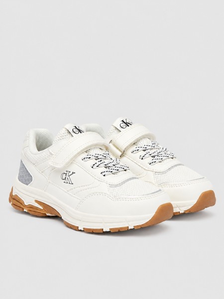 Sapatilha Calvin Klein Unisexo Low Cut Lace-Up/velcro Sneaker Off Sapatilha Calvin Klein Unisexo Low Cut Lace-Up/velcro Sneaker Off