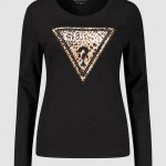 Camisola Guess Mulher Ls Cn Savanna Leopard Triangle