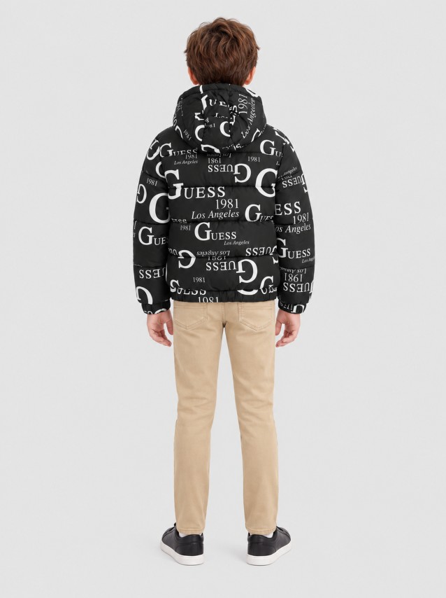 Kispo Guess Menino Oversize Hooded Ls Puffer W/zi