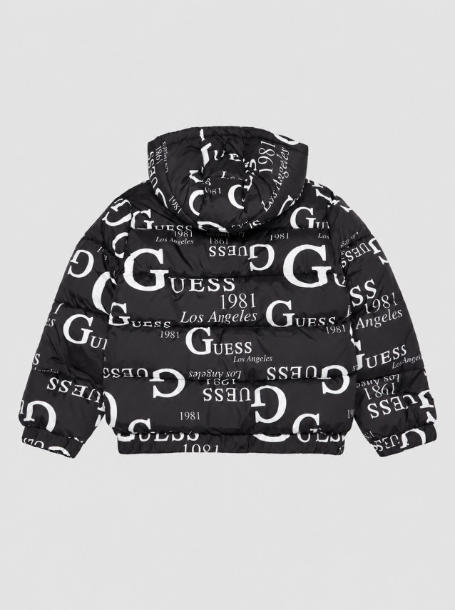 Kispo Guess Menino Oversize Hooded Ls Puffer W/zi