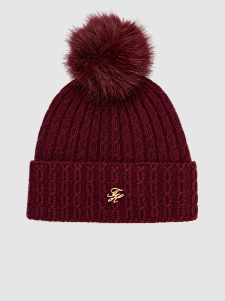 Gorro Tommy Hilfiger Mulher Th Script Cable Pom Beanie Gorro Tommy Hilfiger Mulher Th Script Cable Pom Beanie