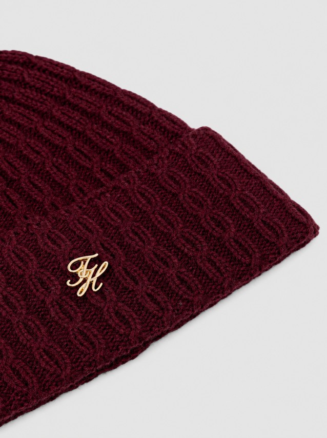 Gorro Tommy Hilfiger Mulher Th Script Cable Pom Beanie