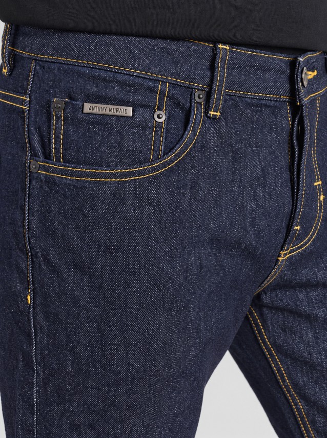 Jeans Antony Morato Homem Argon Slim Ankle Lenght Fit In Authentic Chrome Deep Sky