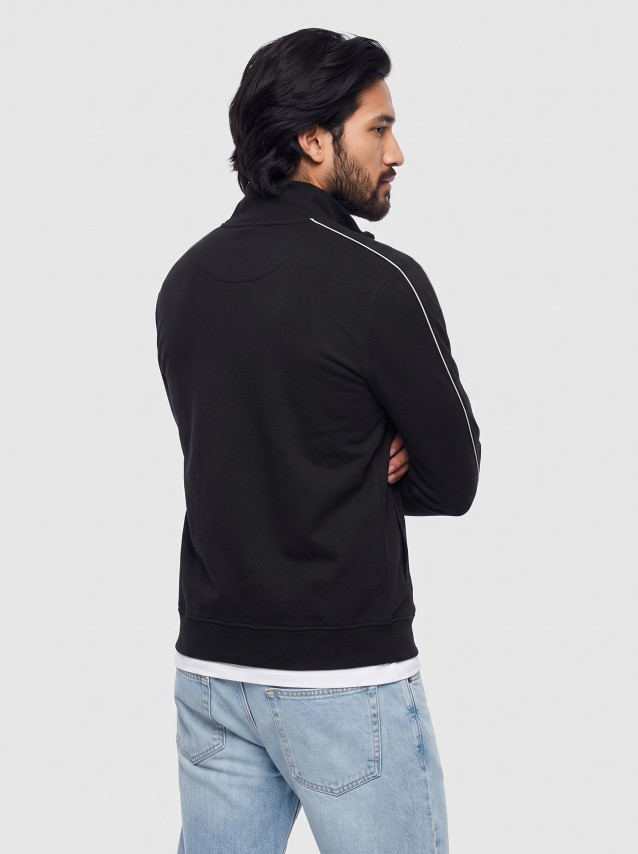 Casaco Antony Morato Homem Fleece Regular Fit  In Interlock Fabric With Plate On Heart And Pipinig I