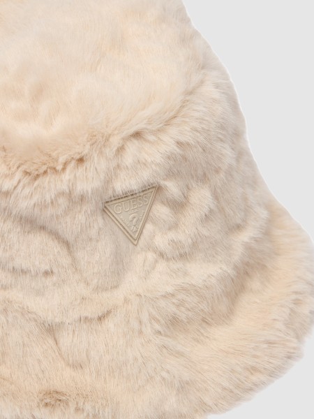 Chapéu Guess Mulher Ilde Faux Fur Braided Cap Chapéu Guess Mulher Ilde Faux Fur Braided Cap