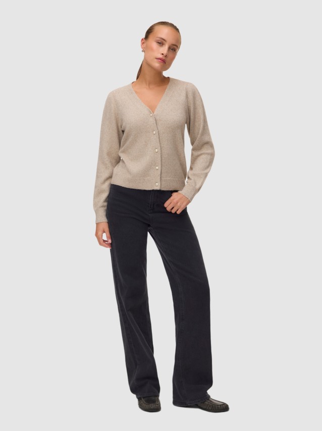 Casaco Vero Moda Mulher Vmdoffy Shine Ls V-Neck Cardigan Noos Lx
