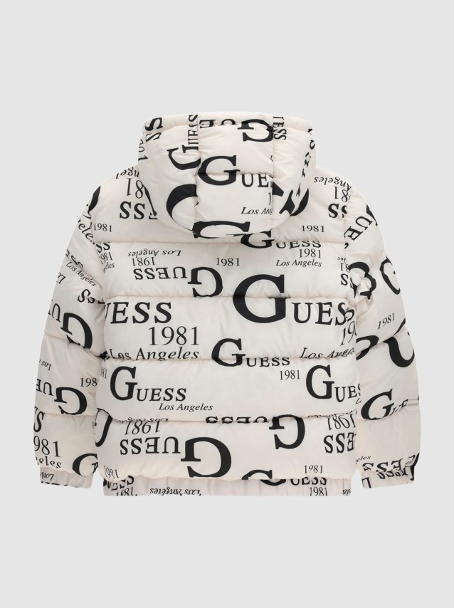 Kispo Guess Menino Oversize Hooded Ls Puffer W/zi