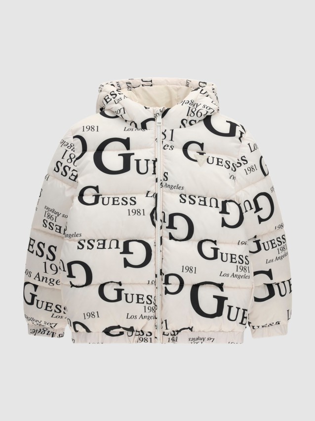 Kispo Guess Menino Oversize Hooded Ls Puffer W/zi