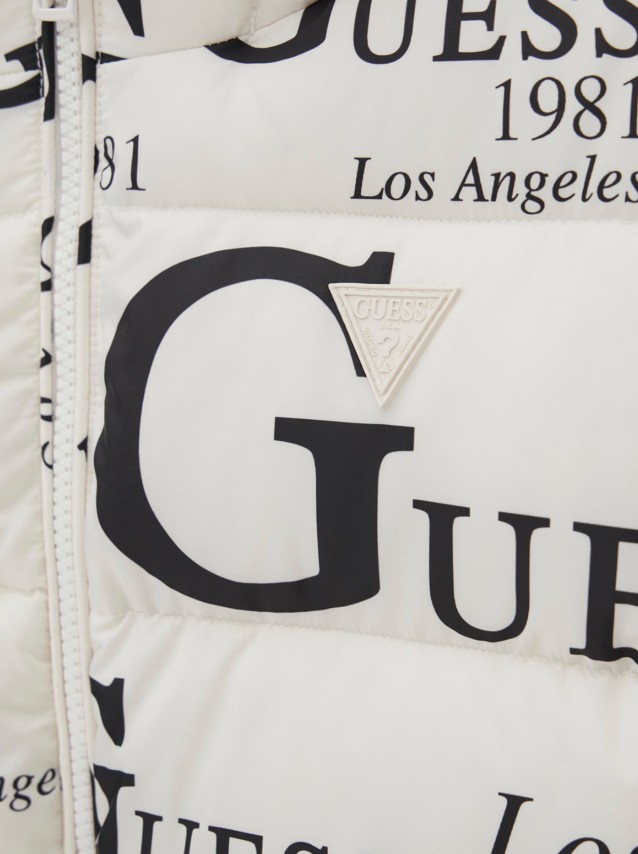 Kispo Guess Menino Oversize Hooded Ls Puffer W/zi