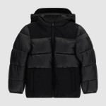 Kispo Guess Menino Hooded Ls  Mixed Fabric Puffer