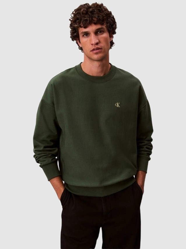 Sweatshirt Calvin Klein Homem Ls Cl 350Terry Mongrm Cn Swtshrt