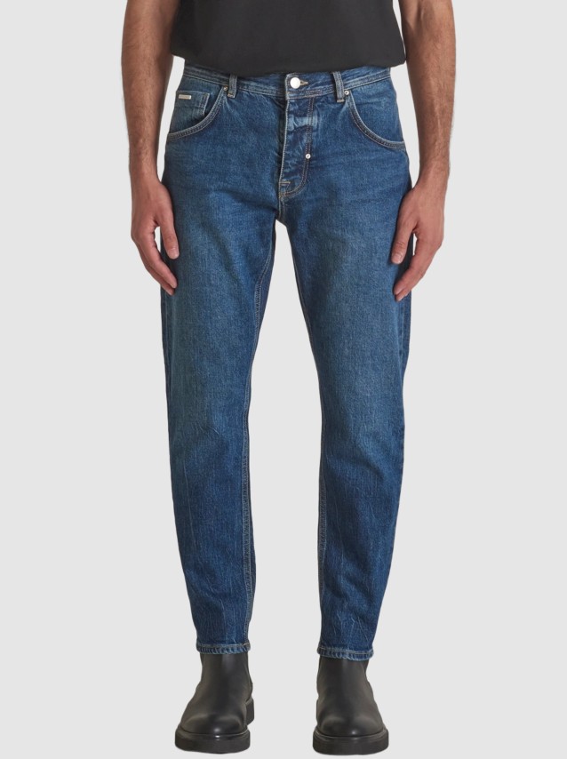 Jeans Antony Morato Homem Henry Regular Ankle Lenght Fit In Ocean Blue Denim