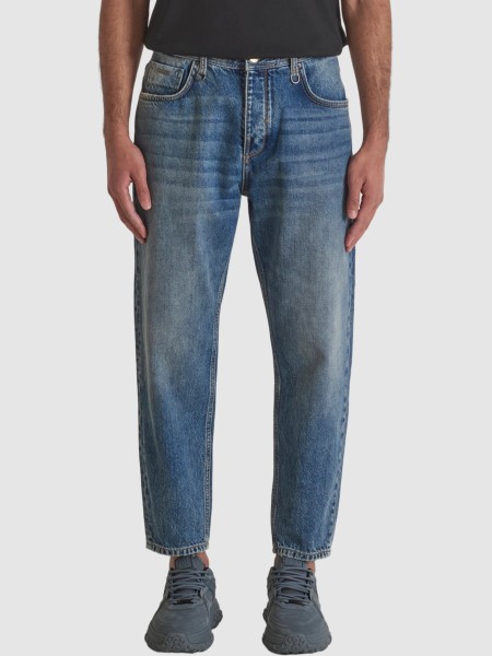Jeans Antony Morato Homem  Doris Baggy Ankle Lenght Fit In Rigid Blue Denim