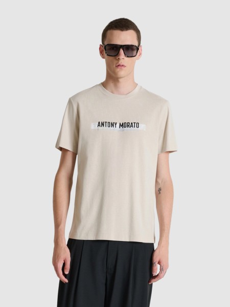 T-Shirt Antony Morato Homem  Regular  Fit In Jersey Cotton Fabric With  Print On Front