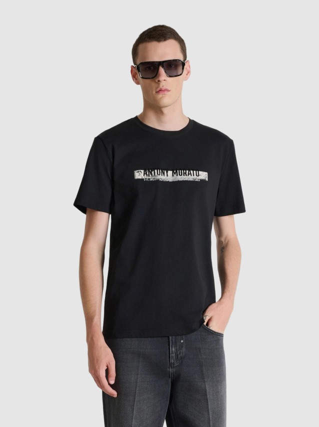T-Shirt Antony Morato Homem Regular Fit In Jersey Cotton Fabric With Print On Front