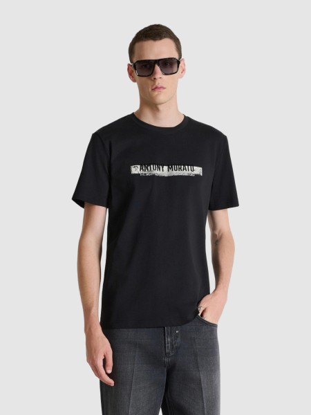 T-Shirt Antony Morato Homem Regular Fit In Jersey Cotton Fabric With Print On Front T-Shirt Antony Morato Homem Regular Fit In Jersey Cotton Fabric With Print On Front