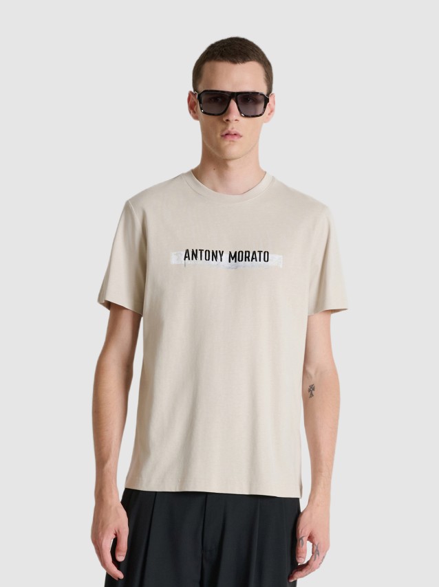 T-Shirt Antony Morato Homem  Regular  Fit In Jersey Cotton Fabric With  Print On Front