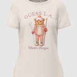 T-Shirt Guess Mulher Fabrizia Skiing Bear Cn Ss T-S