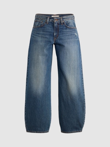 Jeans Levis Mulher Middy Balloon Med Indigo - Worn In Jeans Levis Mulher Middy Balloon Med Indigo - Worn In