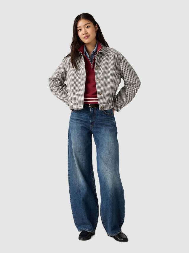 Jeans Levis Mulher Middy Balloon Med Indigo - Worn In