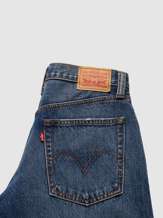 Jeans Levis Mulher Middy Balloon Med Indigo - Worn In