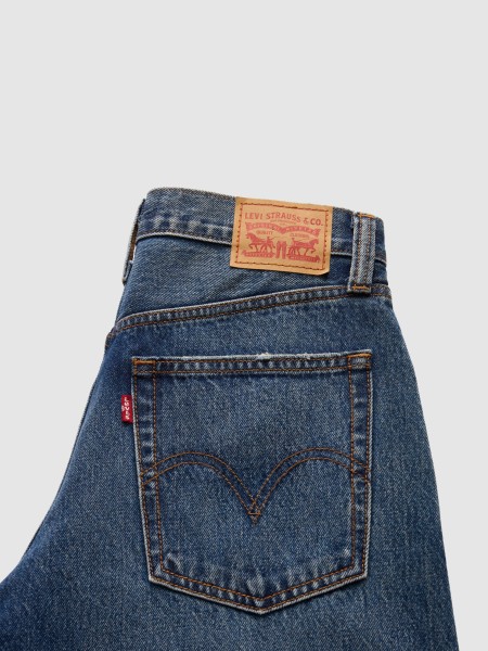Jeans Levis Mulher Middy Balloon Med Indigo - Worn In Jeans Levis Mulher Middy Balloon Med Indigo - Worn In