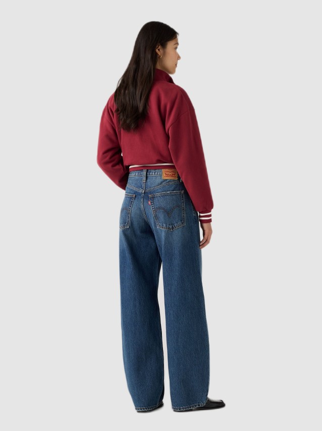 Jeans Levis Mulher Middy Balloon Med Indigo - Worn In