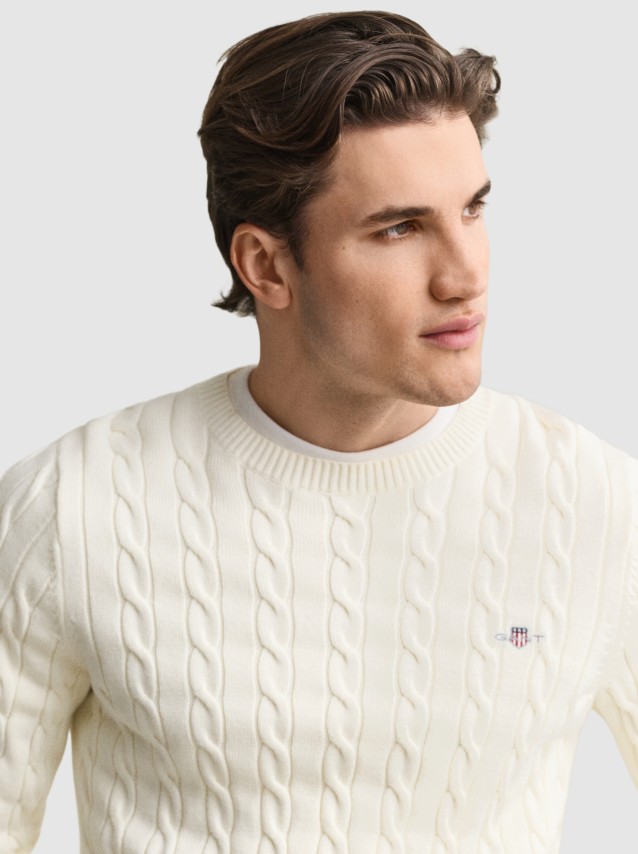 Camisola Gant Homem Cotton Cable C-Neck