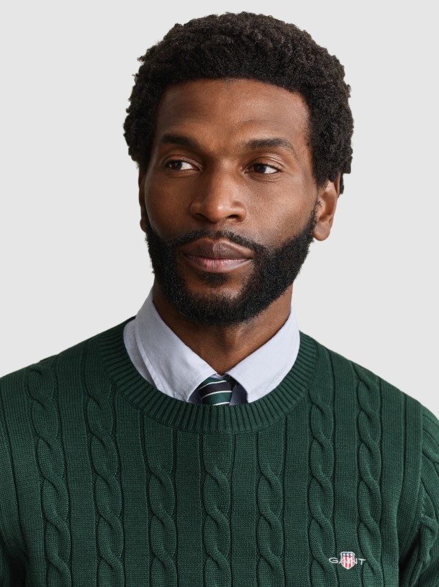 Camisola Gant Homem Cotton Cable C-Neck