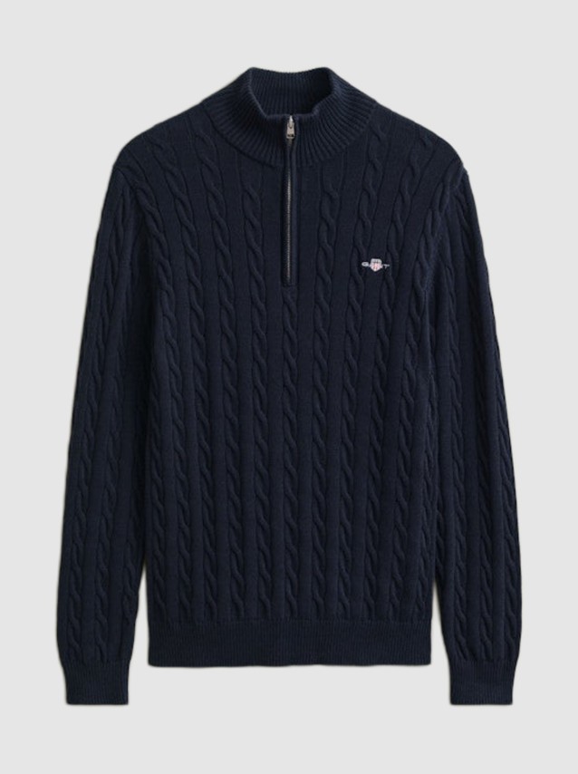 Camisola Gant Homem Cotton Cable Half Zip