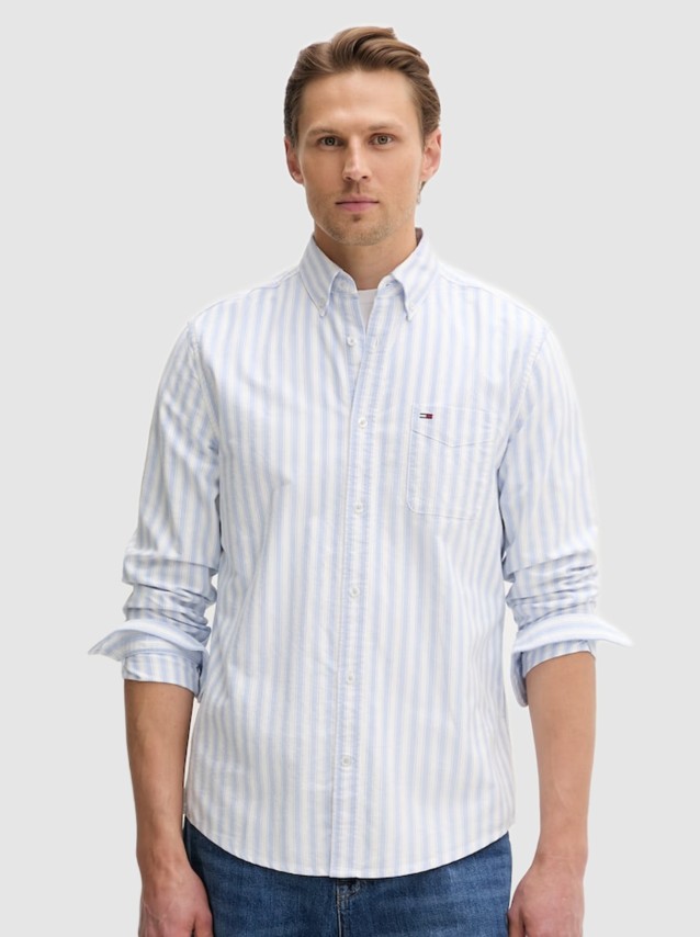 Camisa Tommy Jeans Homem Tjm Reg Stripe Oxford Shirt Ext