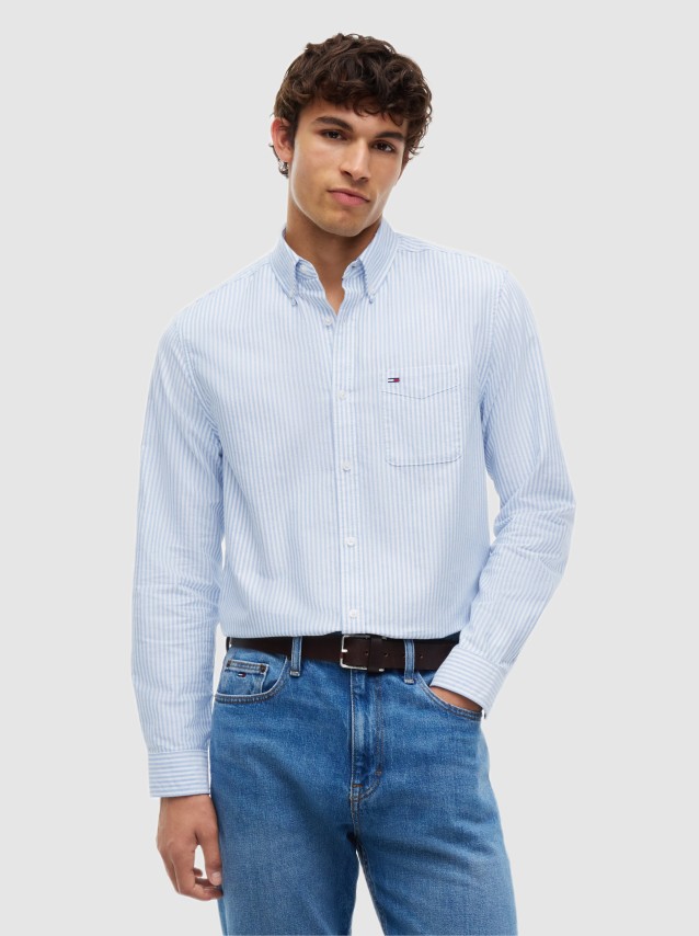 Camisa Tommy Jeans Homem Tjm Reg Stripe Oxford Shirt Ext