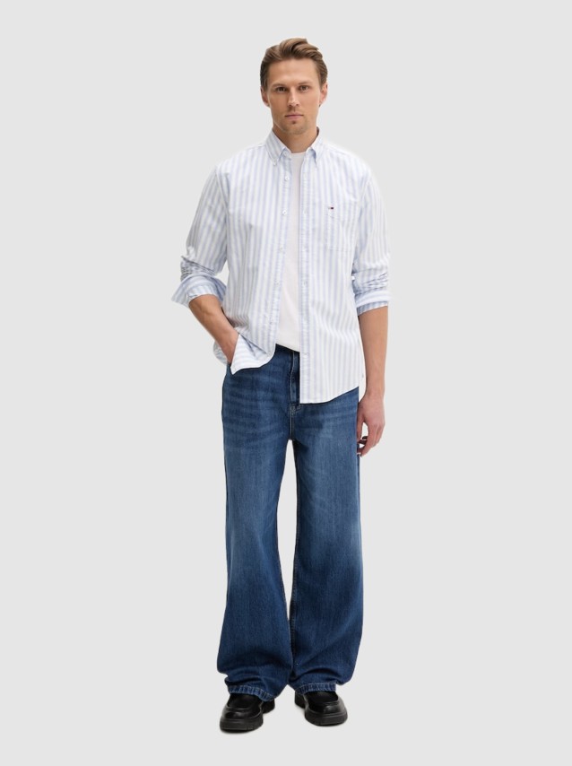 Camisa Tommy Jeans Homem Tjm Reg Stripe Oxford Shirt Ext