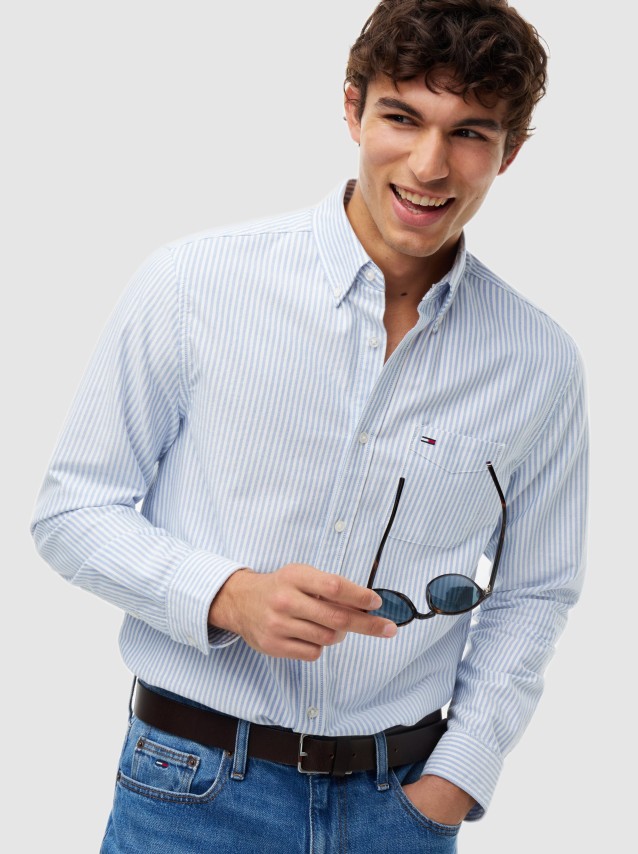 Camisa Tommy Jeans Homem Tjm Reg Stripe Oxford Shirt Ext