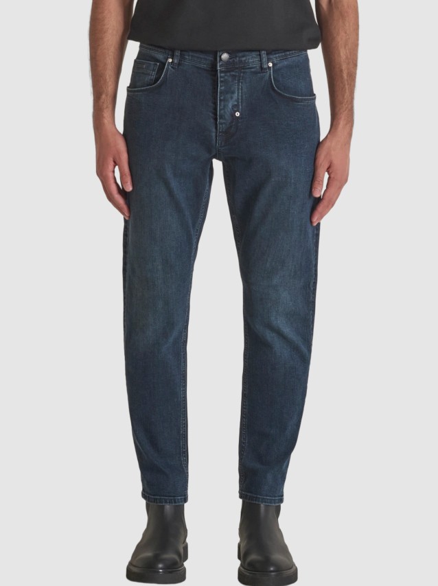 Jeans Antony Morato Homem Argon Slim Ankle Lenght Fit In Iconic Blue Black Denim