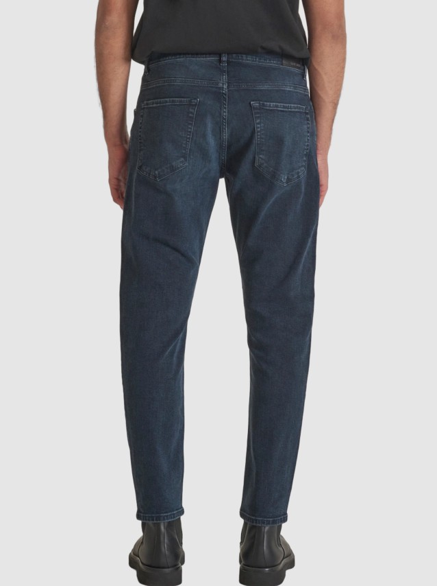 Jeans Antony Morato Homem Argon Slim Ankle Lenght Fit In Iconic Blue Black Denim