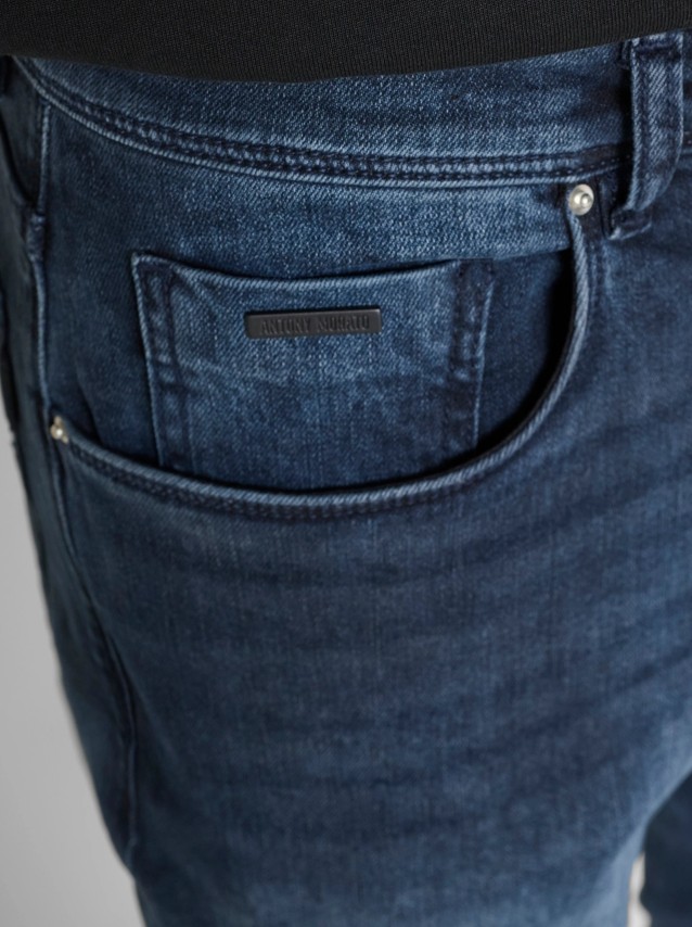 Jeans Antony Morato Homem Argon Slim Ankle Lenght Fit In Iconic Blue Black Denim