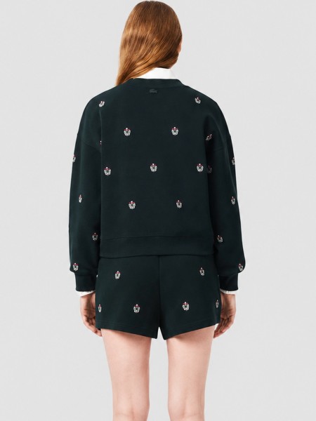 Camisola Lacoste Mulher Oversized Double Face Piqué Embroidery Accent Sweatshirt Camisola Lacoste Mulher Oversized Double Face Piqué Embroidery Accent Sweatshirt