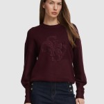 Camisola Guess Mulher Ls Cn Evelyn Triangle Logo Swt