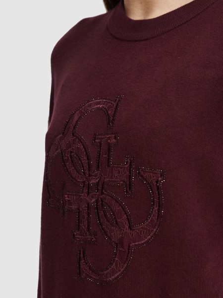 Camisola Guess Mulher Ls Cn Evelyn Triangle Logo Swt Camisola Guess Mulher Ls Cn Evelyn Triangle Logo Swt