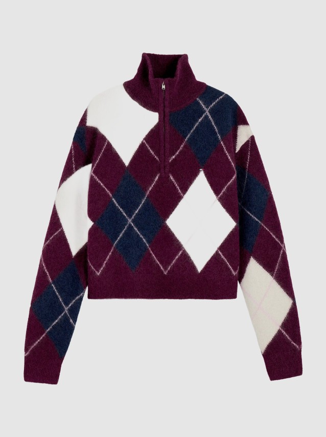 Camisola Tommy Jeans Mulher Tjw Fluffy Quarter Zip Sweater