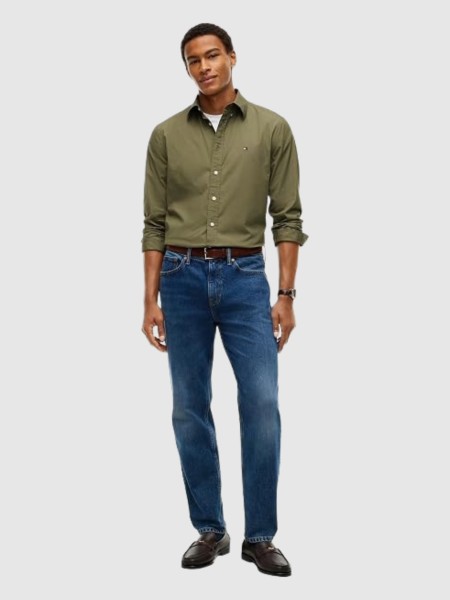 Camisa Tommy Hilfiger Homem Flex Poplin Solid Rf Shirt Camisa Tommy Hilfiger Homem Flex Poplin Solid Rf Shirt