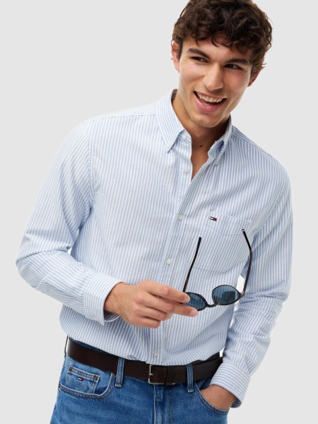 Camisa Tommy Jeans Homem Tjm Reg Stripe Oxford Shirt Ext
