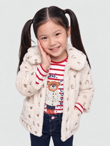 Casaco Guess Menina Faux Fur Ls Jacket W/zip Casaco Guess Menina Faux Fur Ls Jacket W/zip