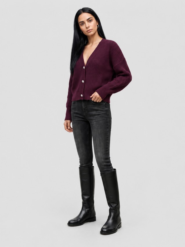 Casaco Vero Moda Mulher Vmlealight Ls V-Neck Jewel Cardigan Noos