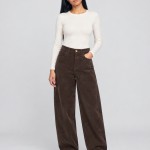 Cal�as Vero Moda Mulher Vmkaitlin Hw Wide Cord Barrel Pant
