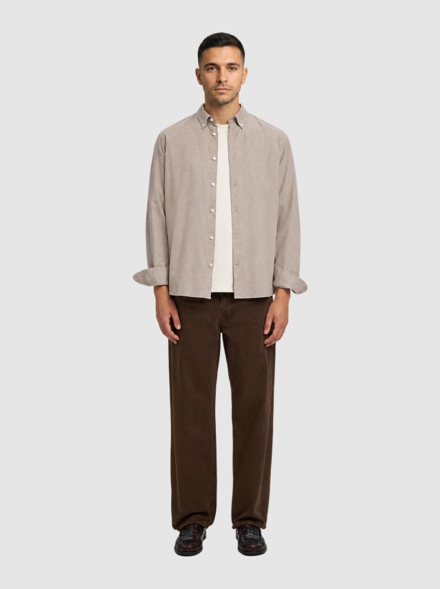 Camisa Selected Homem Slmregcole Jay Melange Ls Shirt Noos